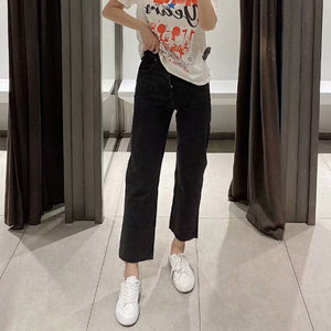 ZARA ザラ ストレートレッグ擦り切れジーンズ  レデイース 4色 9123031