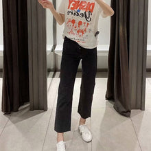 画像をギャラリービューアに読み込む, ZARA ザラ ストレートレッグ擦り切れジーンズ  レデイース 4色 9123031