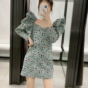 ZARA ザラ デイジープリント肩をすくめるバックレスドレス レデイース マルチカラー8342109