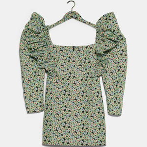 ZARA ザラ デイジープリント肩をすくめるバックレスドレス レデイース マルチカラー8342109