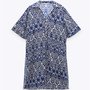ZARA ザラ トルコ風プリントチュニック+プリントワイドチューブパンツレデイース98329414