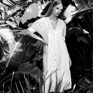 ZARA ザラVネックブレストレイヤードパネルワンピース2895255