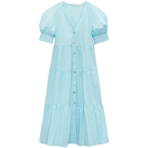 ZARA ザラVネックブレストレイヤードパネルワンピース2895255