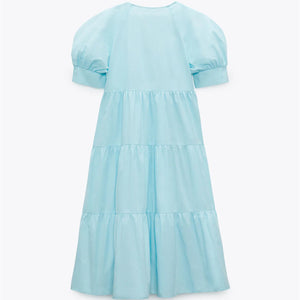 ZARA ザラVネックブレストレイヤードパネルワンピース2895255