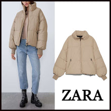 画像をギャラリービューアに読み込む, ZARA オーバーサイズ仕様パフジャケット ダークベージュ 4341202
