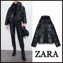 画像をギャラリービューアに読み込む, ZARA レザー風ジャケット ブラック 3046223