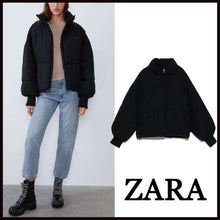 画像をギャラリービューアに読み込む, ZARA オーバーサイズ仕様パフジャケット ブラック  4341202