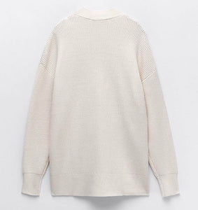 ZARA ザラ ポケット付きニットカーディガン ジレ ブレザー ジャケット エクリュ 5536001