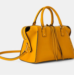 ZARA 2wayボストンバッグ ショルダーバッグ ハンドバッグ イエロー ザラ