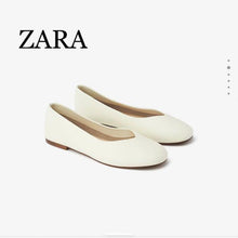 画像をギャラリービューアに読み込む, ZARA ザラ　レザーフラットシューズ　ホワイト