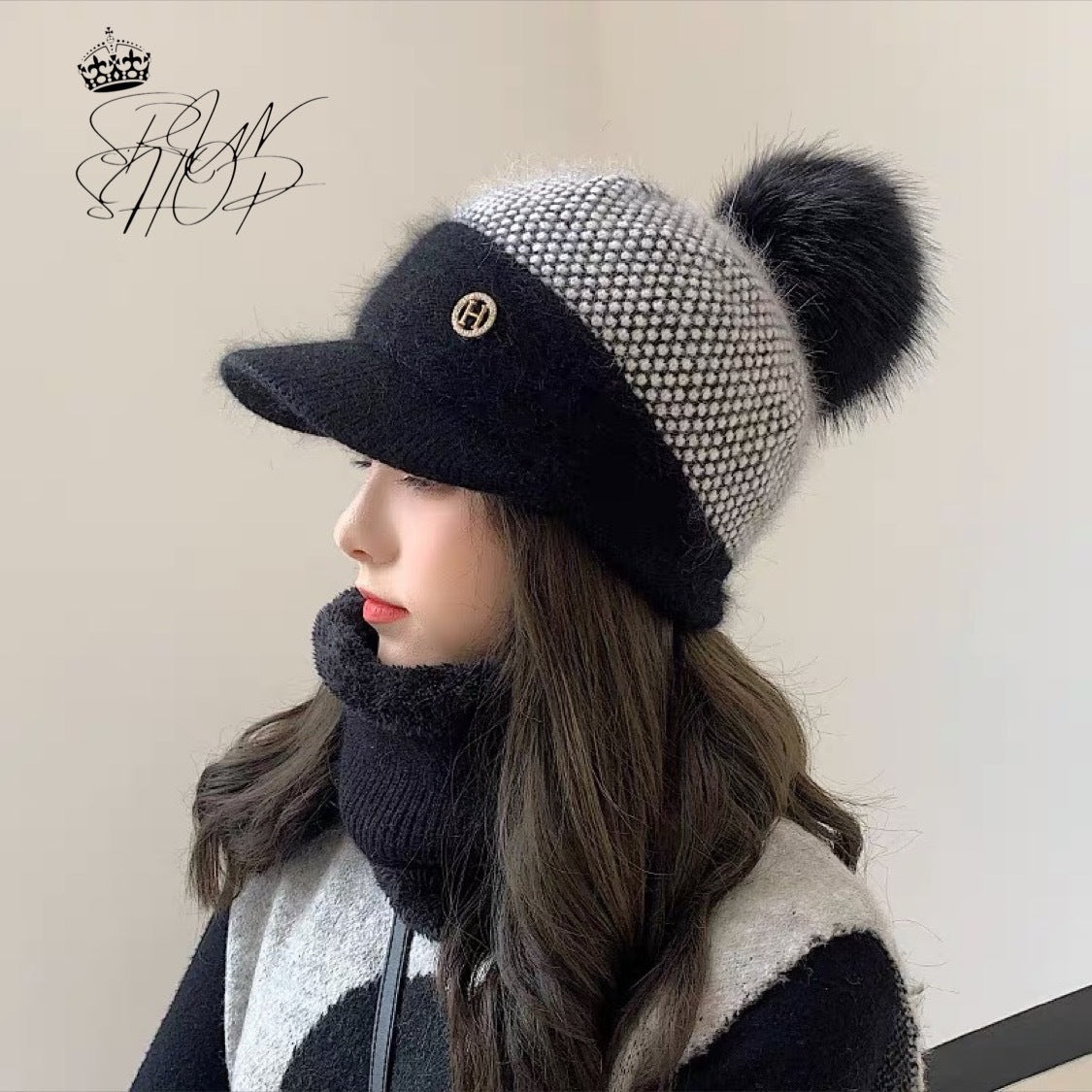【未使用品】キャピタル　手編みニットデザインネックウォーマー knit-twst.jpg