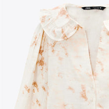 画像をギャラリービューアに読み込む, ZARA ザラタイダイ クロップドトップスコットンエクリュレディース0881018
