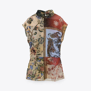 ZARA ザラセミシアー パッチワーク シャツポリエステルマルチカラーレディース2352428