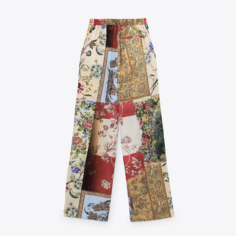 ZARA ザラワイドレッグ パッチワーク パンツポリエステーマルチカラーレディース2349427