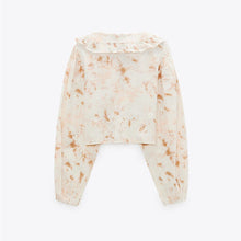画像をギャラリービューアに読み込む, ZARA ザラタイダイ クロップドトップスコットンエクリュレディース0881018