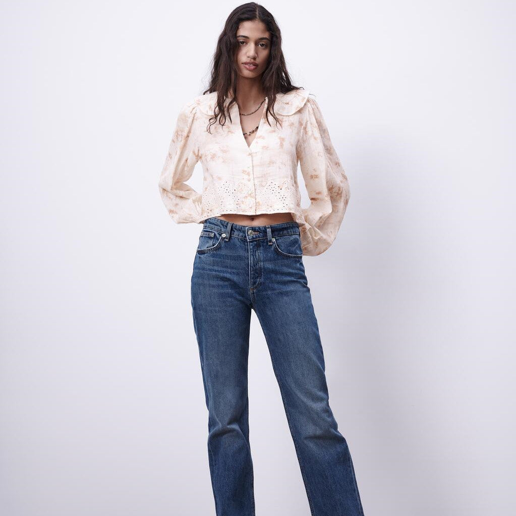 ZARA ザラタイダイ クロップドトップスコットンエクリュレディース0881018